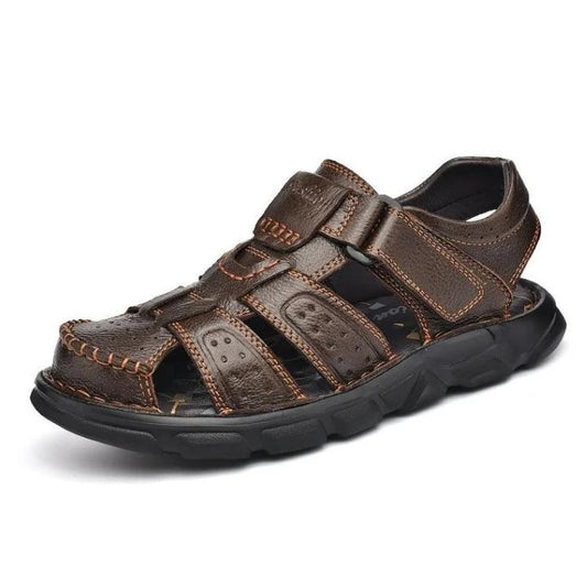 Leather Sandal with Velcro