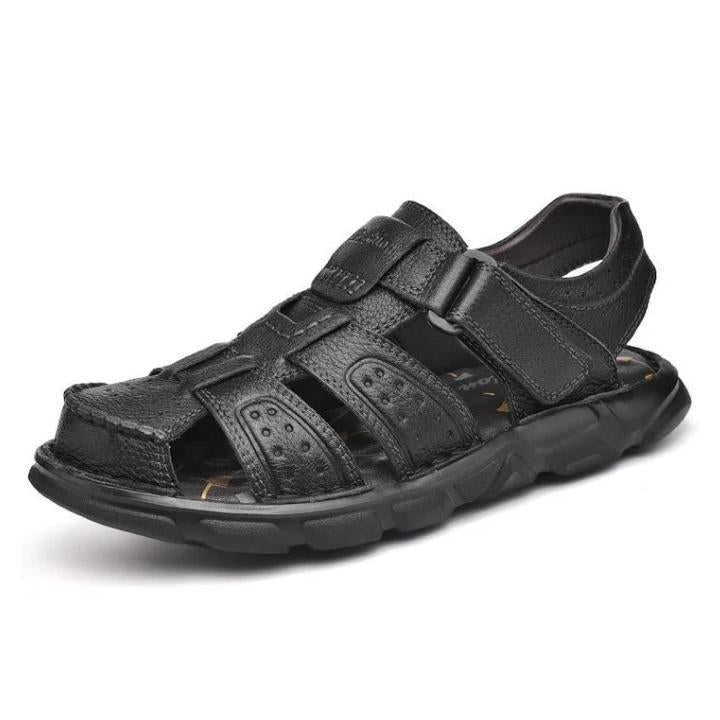 Leather Sandal with Velcro