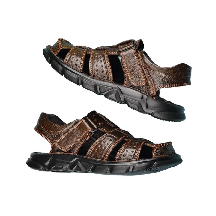 Leather Sandal with Velcro